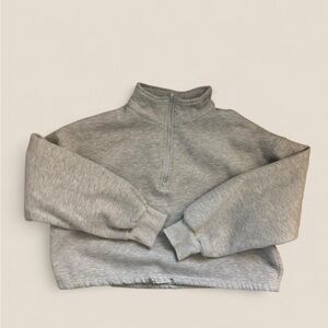 Cozy Gray Half-Zip Women's Sweatshirt